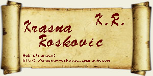 Krasna Rošković vizit kartica